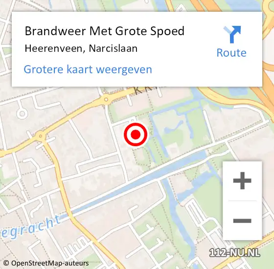 Locatie op kaart van de 112 melding: Brandweer Met Grote Spoed Naar Heerenveen, Narcislaan op 21 november 2024 02:40