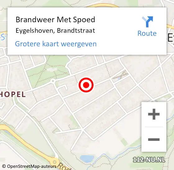 Locatie op kaart van de 112 melding: Brandweer Met Spoed Naar Eygelshoven, Brandtstraat op 21 november 2024 04:41