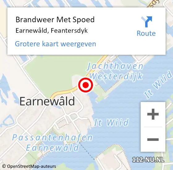 Locatie op kaart van de 112 melding: Brandweer Met Spoed Naar Earnewâld, Feantersdyk op 21 november 2024 05:47