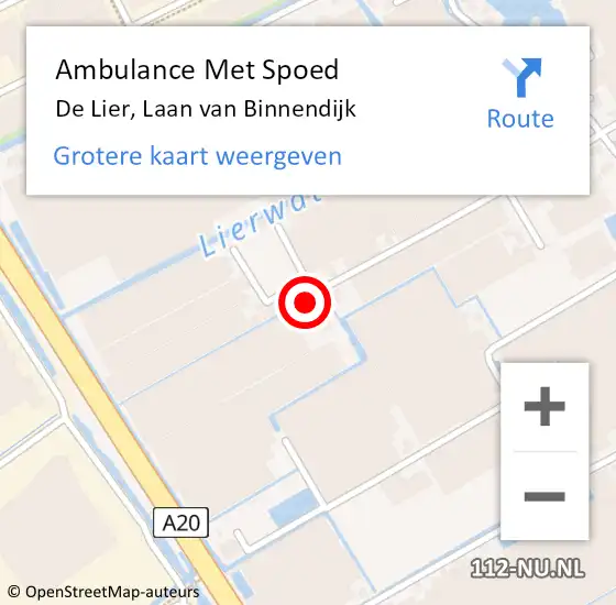 Locatie op kaart van de 112 melding: Ambulance Met Spoed Naar De Lier, Laan van Binnendijk op 21 november 2024 06:45