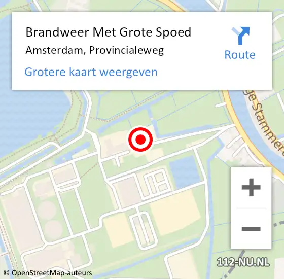 Locatie op kaart van de 112 melding: Brandweer Met Grote Spoed Naar Amsterdam, Provincialeweg op 21 november 2024 07:13