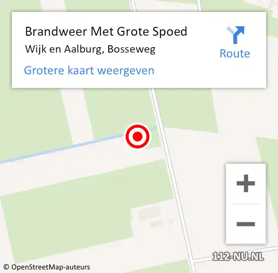 Locatie op kaart van de 112 melding: Brandweer Met Grote Spoed Naar Wijk en Aalburg, Bosseweg op 21 november 2024 08:08