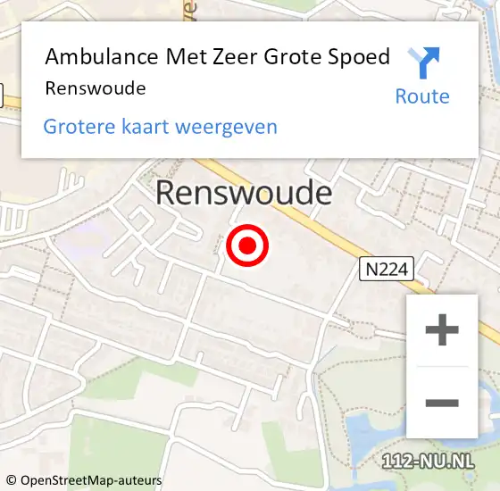 Locatie op kaart van de 112 melding: Ambulance Met Zeer Grote Spoed Naar Renswoude op 21 november 2024 08:17