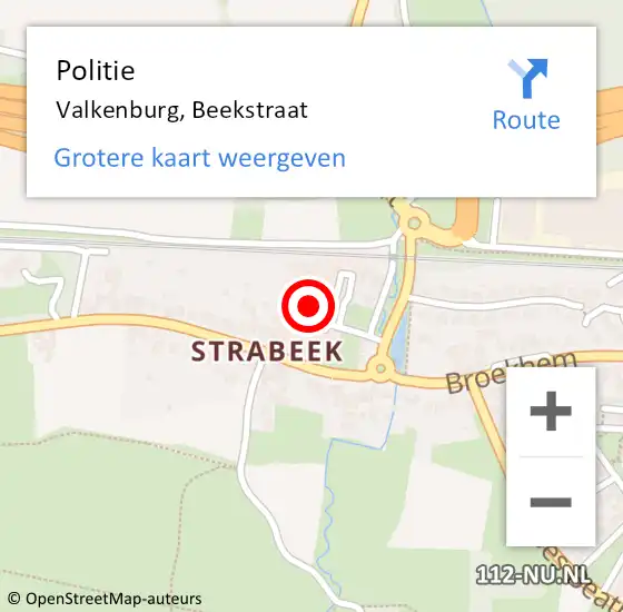 Locatie op kaart van de 112 melding: Politie Valkenburg, Beekstraat op 21 november 2024 08:31