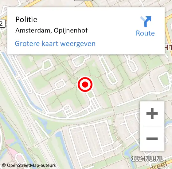 Locatie op kaart van de 112 melding: Politie Amsterdam, Opijnenhof op 21 november 2024 08:37