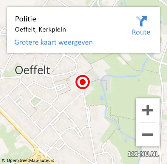 Locatie op kaart van de 112 melding: Politie Oeffelt, Kerkplein op 21 november 2024 08:47