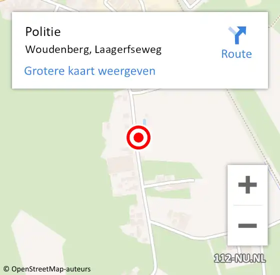 Locatie op kaart van de 112 melding: Politie Woudenberg, Laagerfseweg op 21 november 2024 08:53