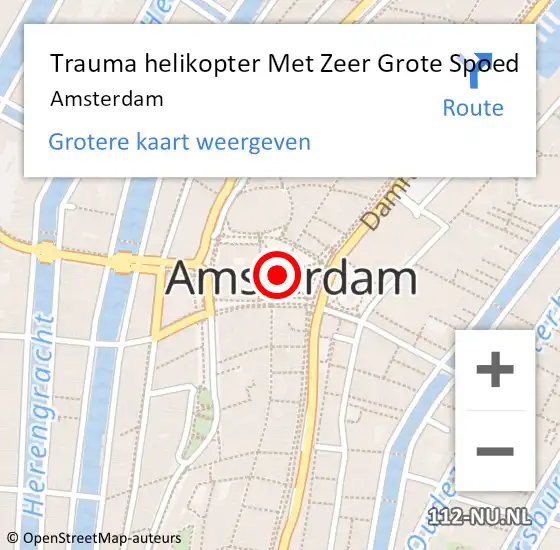 Locatie op kaart van de 112 melding: Trauma helikopter Met Zeer Grote Spoed Naar Amsterdam op 21 november 2024 09:38