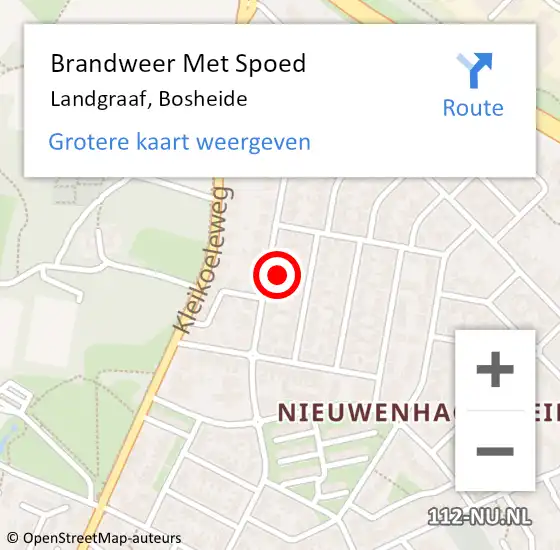 Locatie op kaart van de 112 melding: Brandweer Met Spoed Naar Landgraaf, Bosheide op 21 november 2024 10:03