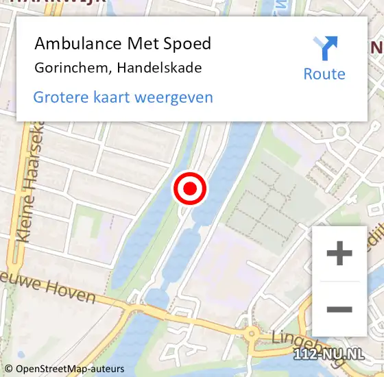 Locatie op kaart van de 112 melding: Ambulance Met Spoed Naar Gorinchem, Handelskade op 21 november 2024 10:10