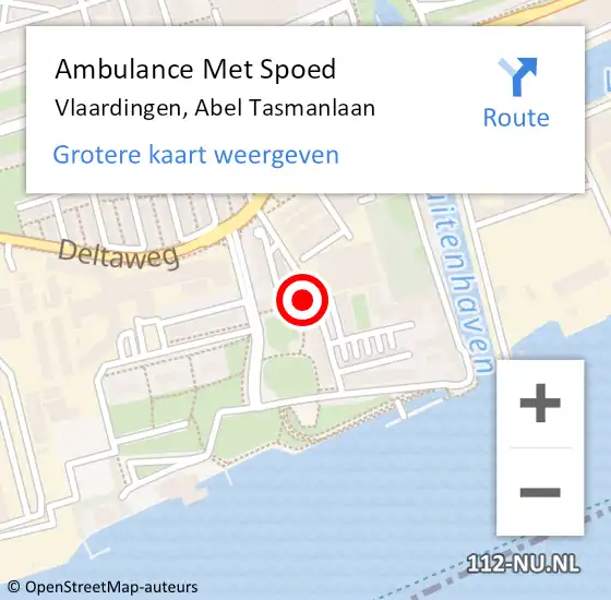 Locatie op kaart van de 112 melding: Ambulance Met Spoed Naar Vlaardingen, Abel Tasmanlaan op 21 november 2024 10:28