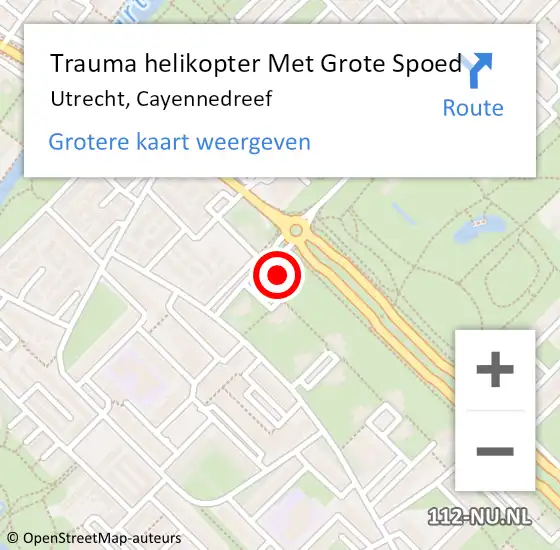 Locatie op kaart van de 112 melding: Trauma helikopter Met Grote Spoed Naar Utrecht, Cayennedreef op 21 november 2024 10:46