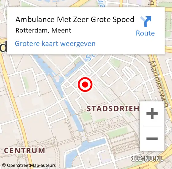 Locatie op kaart van de 112 melding: Ambulance Met Zeer Grote Spoed Naar Rotterdam, Meent op 21 november 2024 10:52