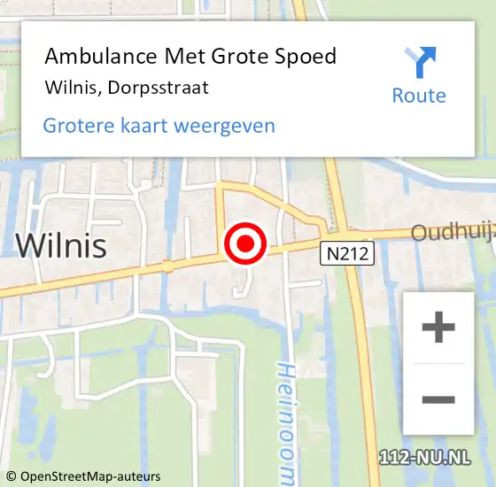 Locatie op kaart van de 112 melding: Ambulance Met Grote Spoed Naar Wilnis, Dorpsstraat op 21 november 2024 11:07