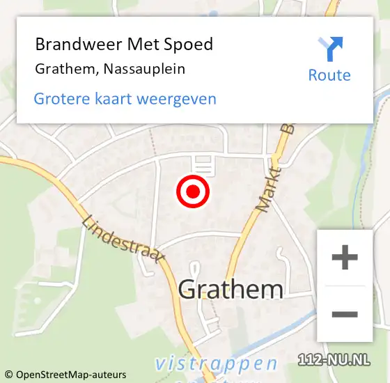 Locatie op kaart van de 112 melding: Brandweer Met Spoed Naar Grathem, Nassauplein op 21 november 2024 11:16