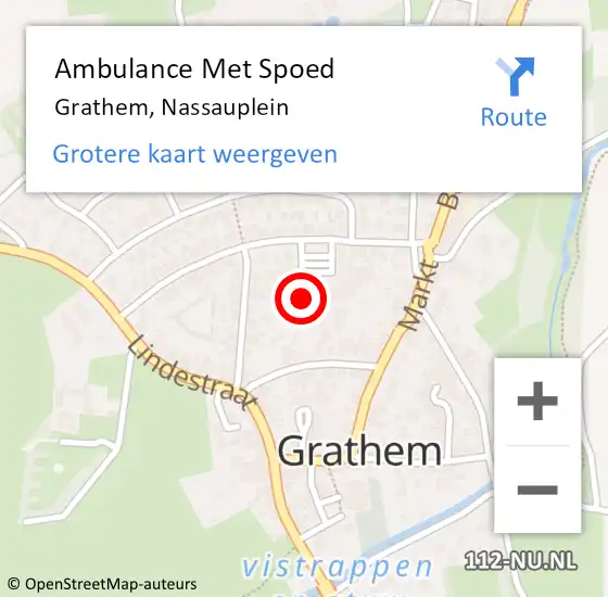 Locatie op kaart van de 112 melding: Ambulance Met Spoed Naar Grathem, Nassauplein op 21 november 2024 11:16