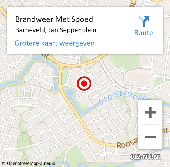 Locatie op kaart van de 112 melding: Brandweer Met Spoed Naar Barneveld, Jan Seppenplein op 21 november 2024 12:15