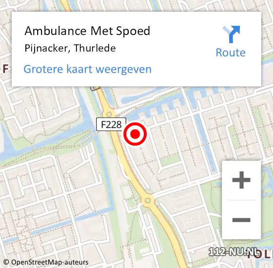 Locatie op kaart van de 112 melding: Ambulance Met Spoed Naar Pijnacker, Thurlede op 21 november 2024 13:01