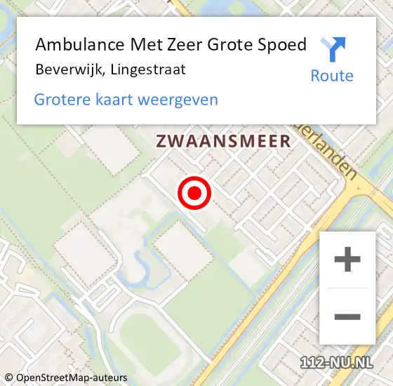 Locatie op kaart van de 112 melding: Ambulance Met Zeer Grote Spoed Naar Beverwijk, Lingestraat op 21 november 2024 13:20