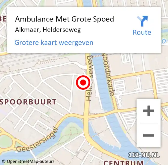 Locatie op kaart van de 112 melding: Ambulance Met Grote Spoed Naar Alkmaar, Helderseweg op 21 november 2024 13:31