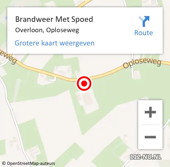 Locatie op kaart van de 112 melding: Brandweer Met Spoed Naar Overloon, Oploseweg op 21 november 2024 13:43