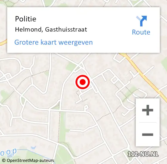 Locatie op kaart van de 112 melding: Politie Helmond, Gasthuisstraat op 21 november 2024 14:58