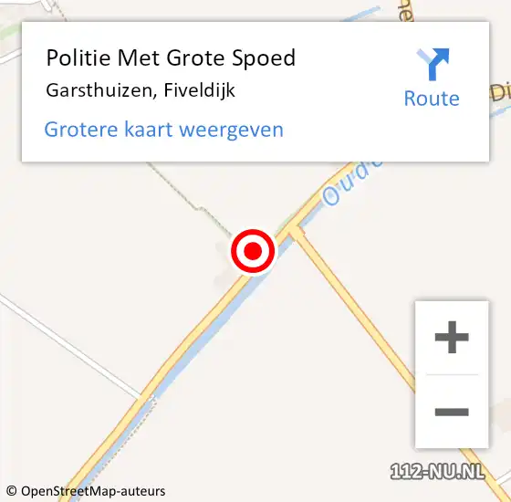 Locatie op kaart van de 112 melding: Politie Met Grote Spoed Naar Garsthuizen, Fiveldijk op 21 november 2024 15:11