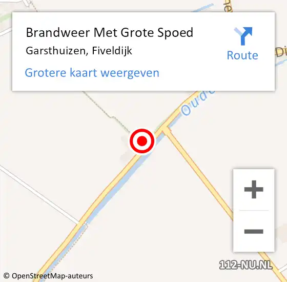 Locatie op kaart van de 112 melding: Brandweer Met Grote Spoed Naar Garsthuizen, Fiveldijk op 21 november 2024 15:11