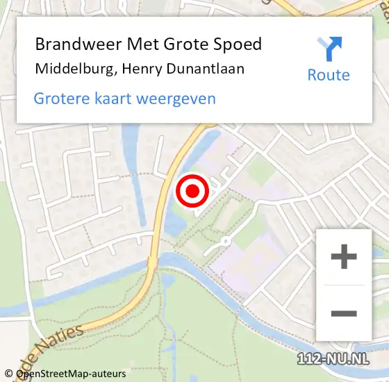 Locatie op kaart van de 112 melding: Brandweer Met Grote Spoed Naar Middelburg, Henry Dunantlaan op 21 november 2024 15:12