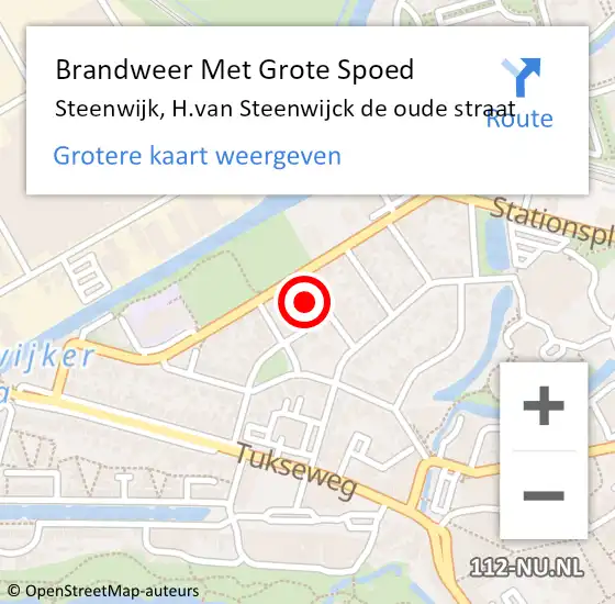 Locatie op kaart van de 112 melding: Brandweer Met Grote Spoed Naar Steenwijk, H.van Steenwijck de oude straat op 21 november 2024 15:37