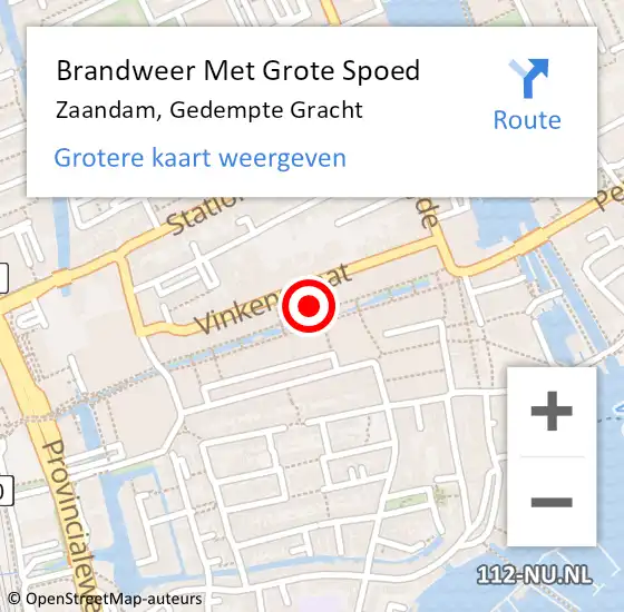 Locatie op kaart van de 112 melding: Brandweer Met Grote Spoed Naar Zaandam, Gedempte Gracht op 21 november 2024 16:12