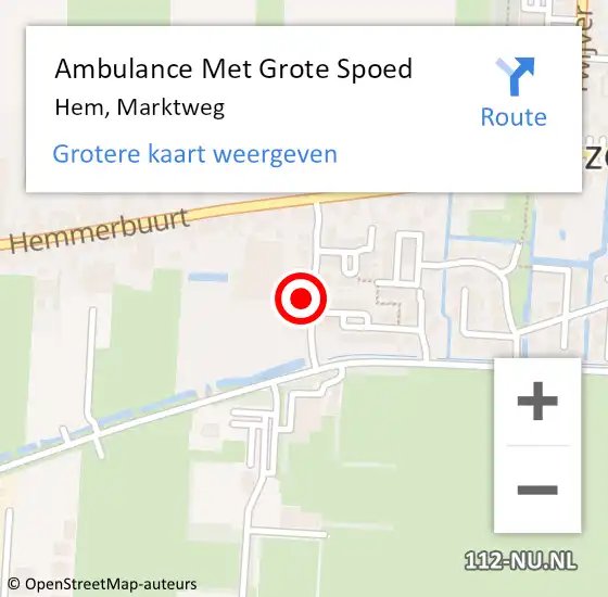 Locatie op kaart van de 112 melding: Ambulance Met Grote Spoed Naar Hemmen, Marktweg op 21 november 2024 16:29