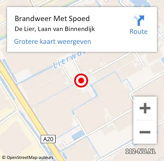 Locatie op kaart van de 112 melding: Brandweer Met Spoed Naar De Lier, Laan van Binnendijk op 21 november 2024 16:38