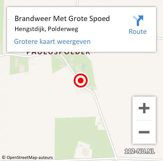 Locatie op kaart van de 112 melding: Brandweer Met Grote Spoed Naar Hengstdijk, Polderweg op 21 november 2024 16:53