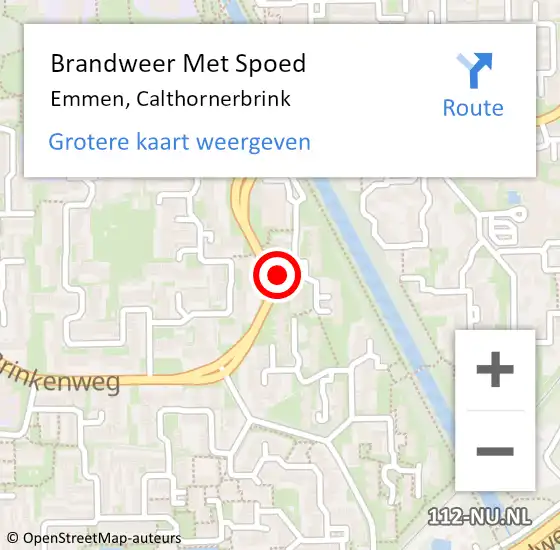 Locatie op kaart van de 112 melding: Brandweer Met Spoed Naar Emmen, Calthornerbrink op 21 november 2024 17:31