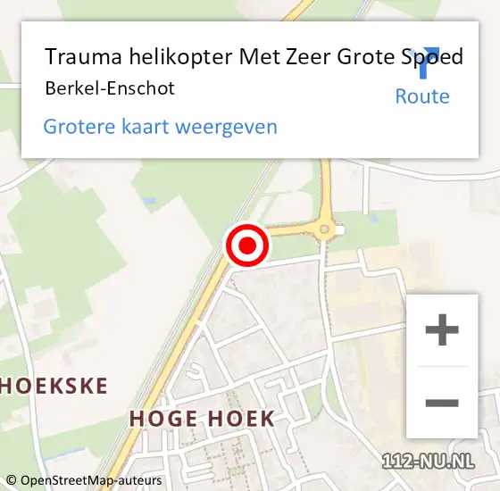 Locatie op kaart van de 112 melding: Trauma helikopter Met Zeer Grote Spoed Naar Berkel-Enschot op 21 november 2024 17:50