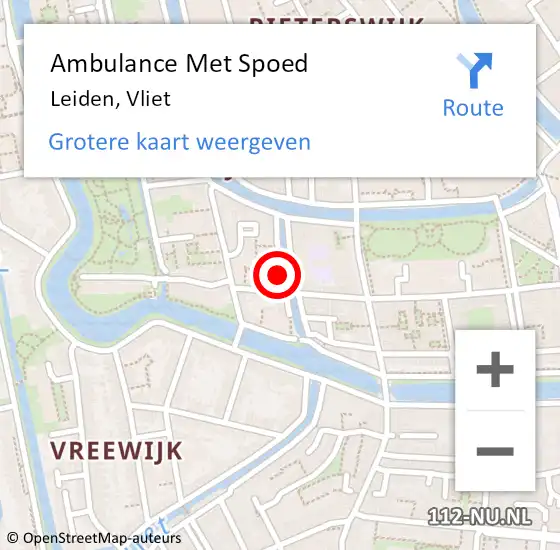 Locatie op kaart van de 112 melding: Ambulance Met Spoed Naar Hoogmade, Vliet op 21 november 2024 17:53