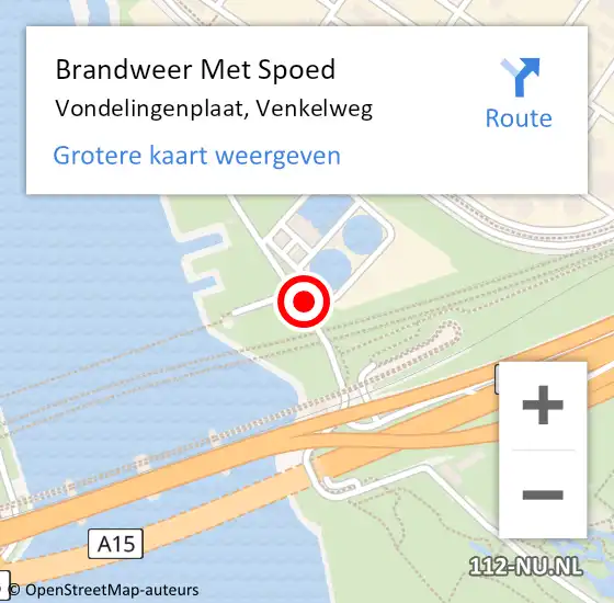 Locatie op kaart van de 112 melding: Brandweer Met Spoed Naar Vondelingenplaat, Venkelweg op 21 november 2024 17:57