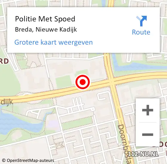 Locatie op kaart van de 112 melding: Politie Met Spoed Naar Breda, Nieuwe Kadijk op 21 november 2024 18:19