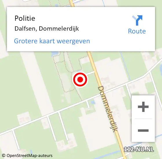 Locatie op kaart van de 112 melding: Politie Dalfsen, Dommelerdijk op 21 november 2024 19:16