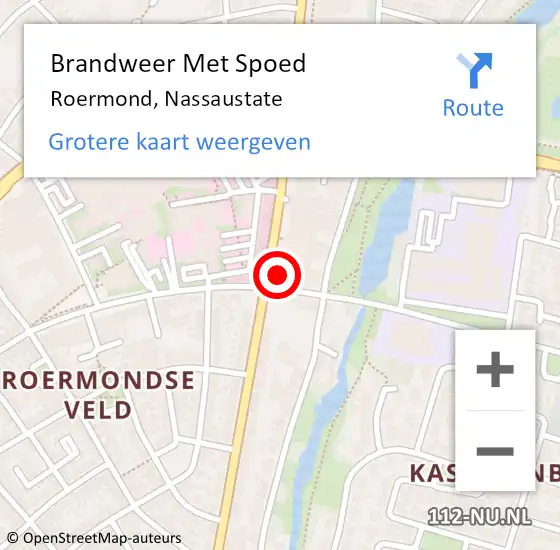 Locatie op kaart van de 112 melding: Brandweer Met Spoed Naar Roermond, Nassaustate op 21 november 2024 19:25