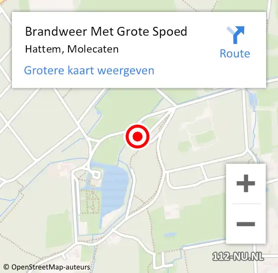 Locatie op kaart van de 112 melding: Brandweer Met Grote Spoed Naar Hattem, Molecaten op 27 oktober 2014 18:12