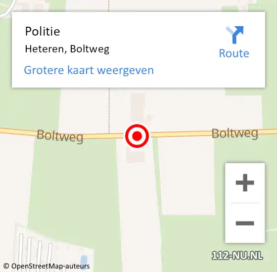 Locatie op kaart van de 112 melding: Politie Heteren, Boltweg op 21 november 2024 20:17