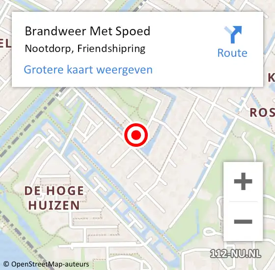 Locatie op kaart van de 112 melding: Brandweer Met Spoed Naar Nootdorp, Friendshipring op 21 november 2024 20:39