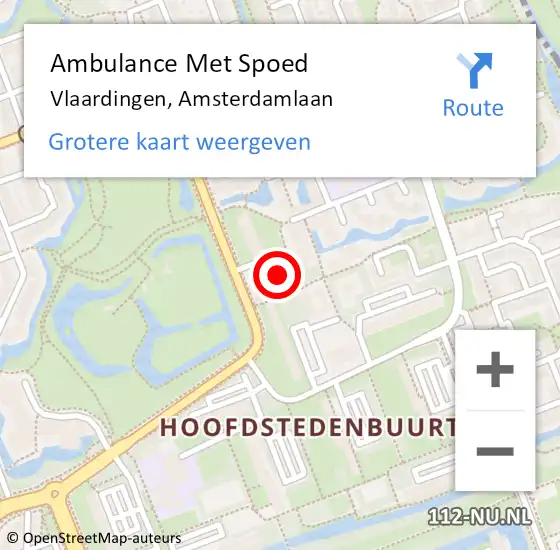 Locatie op kaart van de 112 melding: Ambulance Met Spoed Naar Vlaardingen, Amsterdamlaan op 21 november 2024 21:05