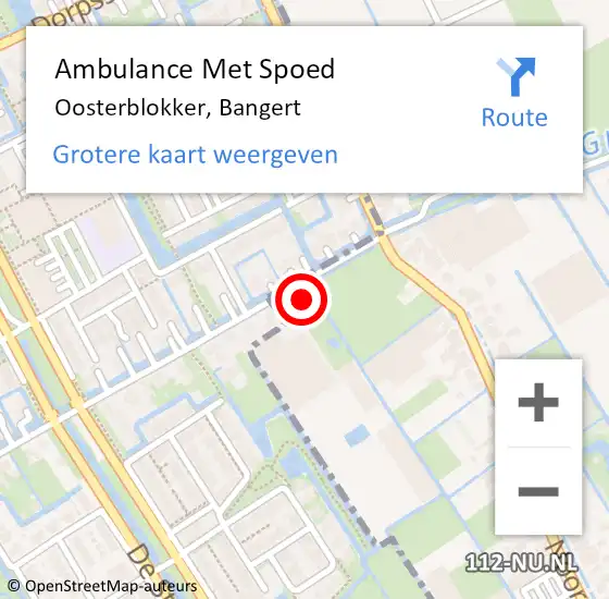 Locatie op kaart van de 112 melding: Ambulance Met Spoed Naar Oosterblokker, Bangert op 21 november 2024 21:45