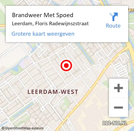 Locatie op kaart van de 112 melding: Brandweer Met Spoed Naar Leerdam, Floris Radewijnszstraat op 21 november 2024 22:09