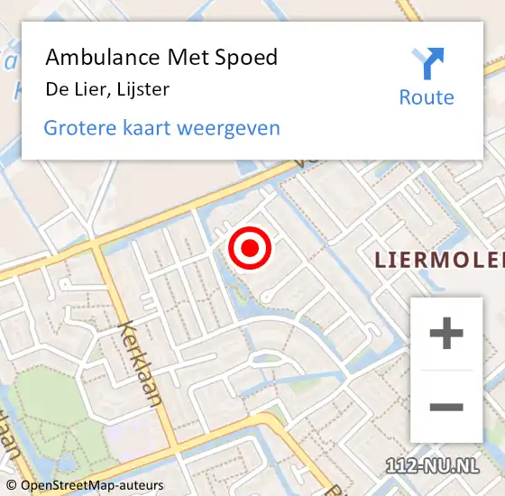 Locatie op kaart van de 112 melding: Ambulance Met Spoed Naar De Lier, Lijster op 21 november 2024 22:41