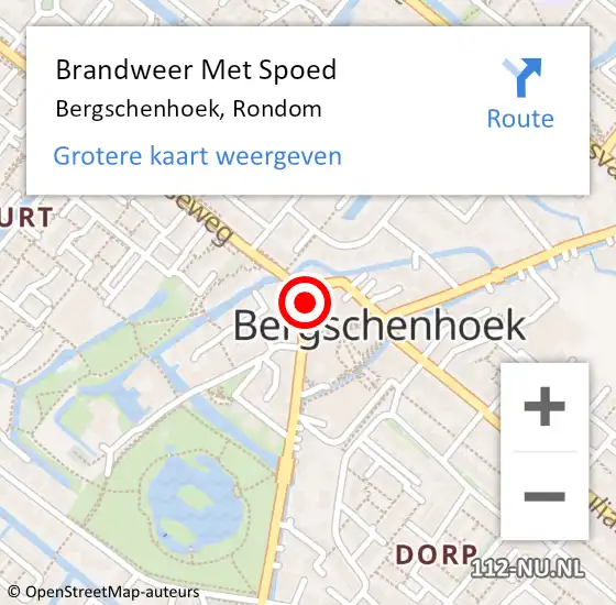 Locatie op kaart van de 112 melding: Brandweer Met Spoed Naar Bergschenhoek, Rondom op 21 november 2024 22:53