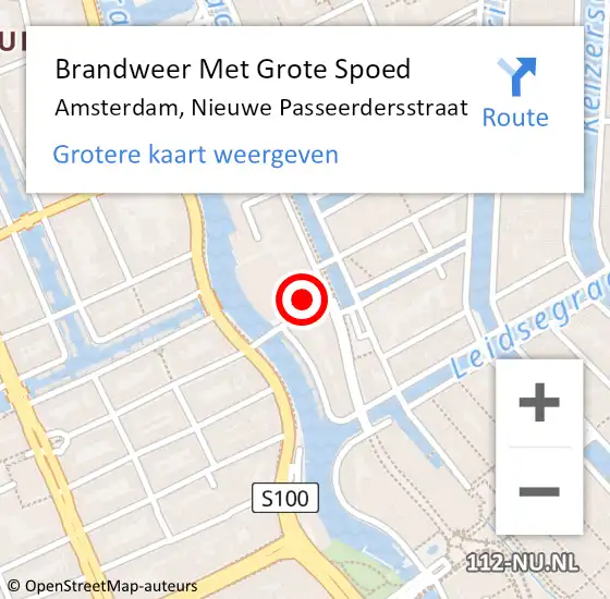 Locatie op kaart van de 112 melding: Brandweer Met Grote Spoed Naar Amsterdam, Nieuwe Passeerdersstraat op 21 november 2024 23:02